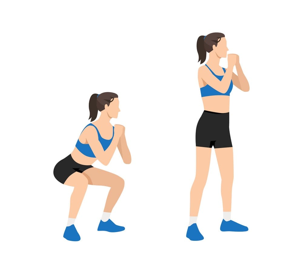 bodyweight-squats warm-up exercises