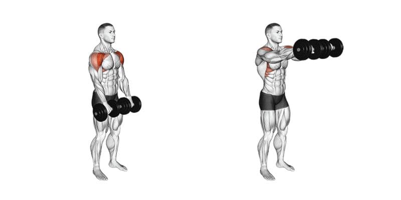 dumbbell front raise For Shoulder Workout At Home