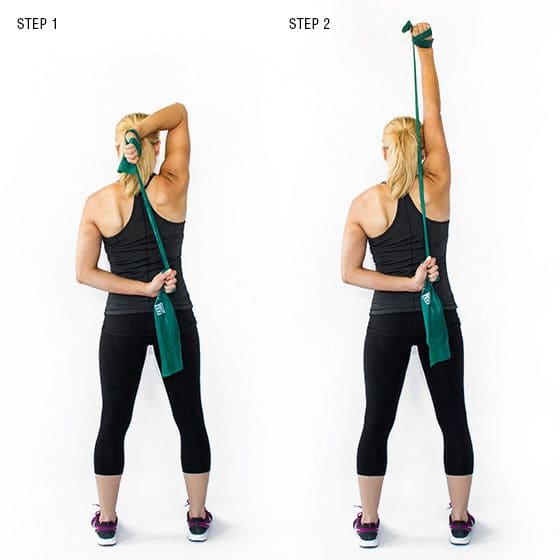 Band Overhead Triceps Press for woman